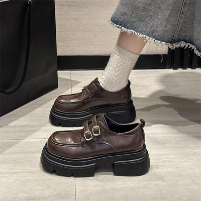 Универсальные женские мокасины, оксфорды в британском стиле, сабо на платформе, черные туфли на плоской подошве, женская обувь