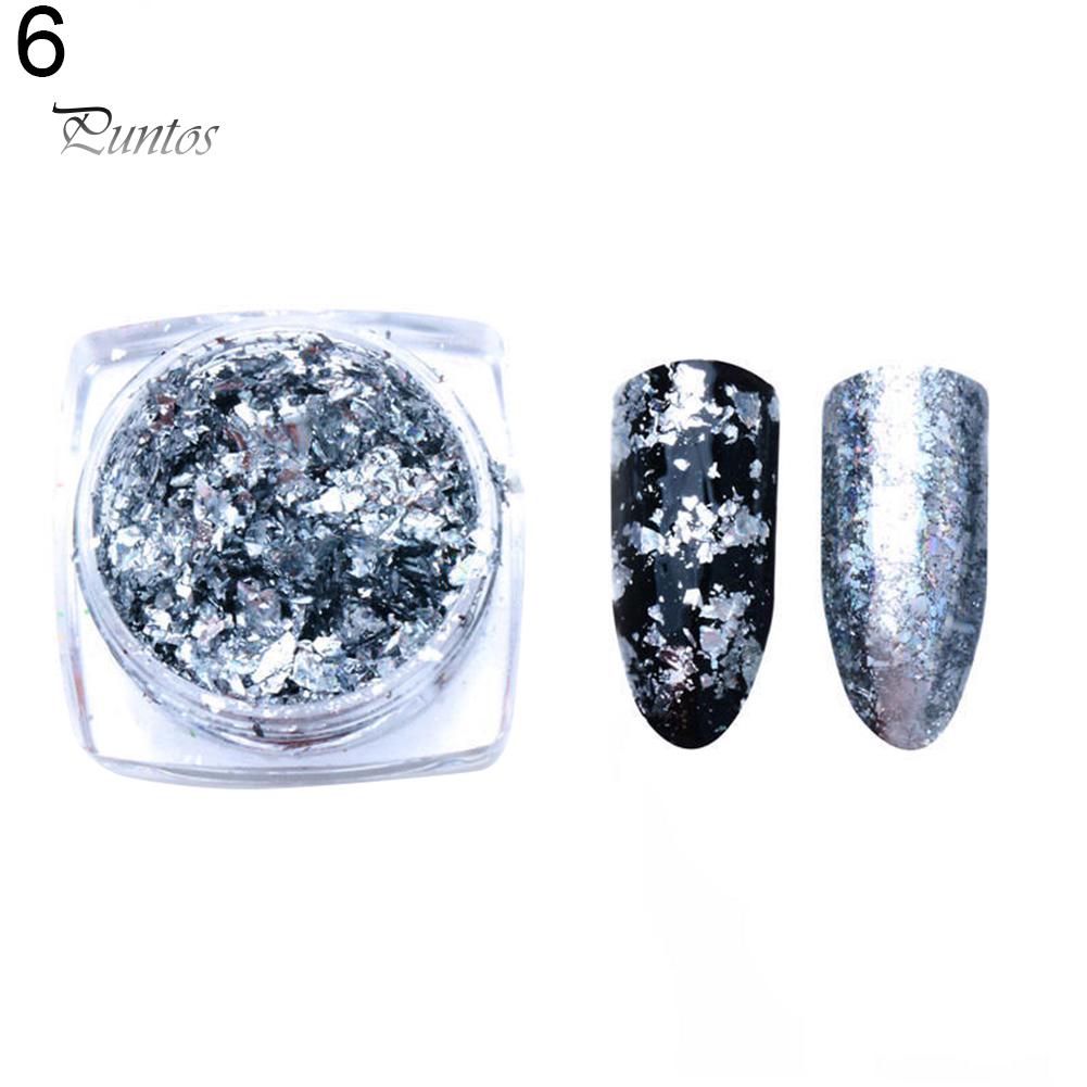 Puntos Nail Art Manicure Decor 0.2g Shiny Paillettes Foil Glitter Sequins Mirror Powder