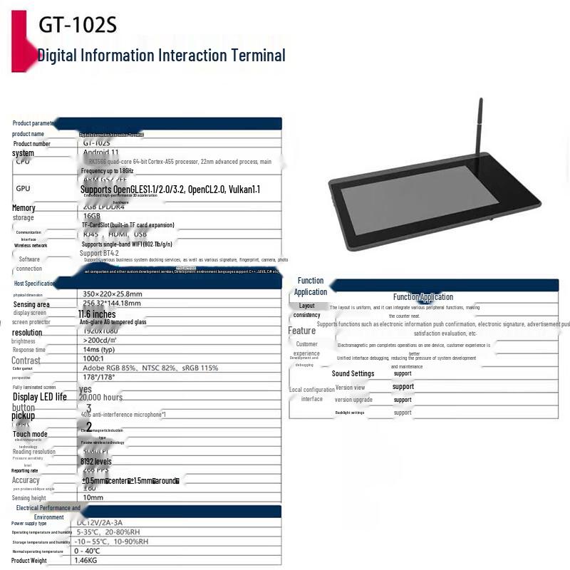 Планшет для электронной подписи HUION GT-102S