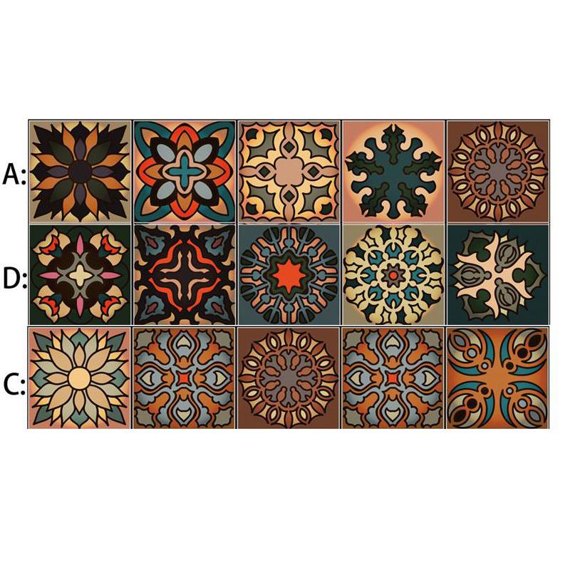 Самоклеящаяся настенная плитка в марокканском стиле, винтажная, цветная, водонепроницаемая, наклейки для декора кухни, ванной комнаты, гостиной, наклейки для дома, сделай сам
