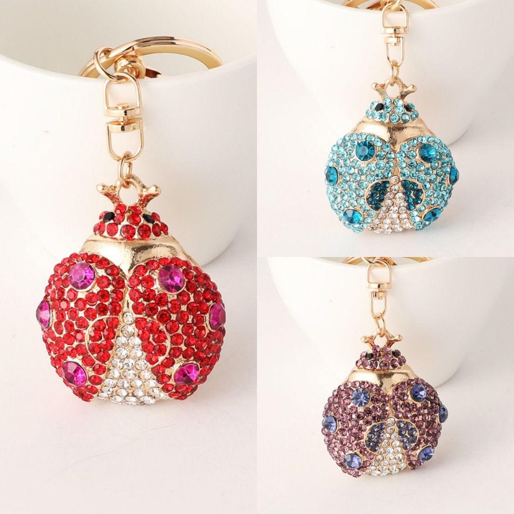 Bag Charm Ladybird Insect Keyring Animal Rhinestone Hanging Pendant  for Women/Men