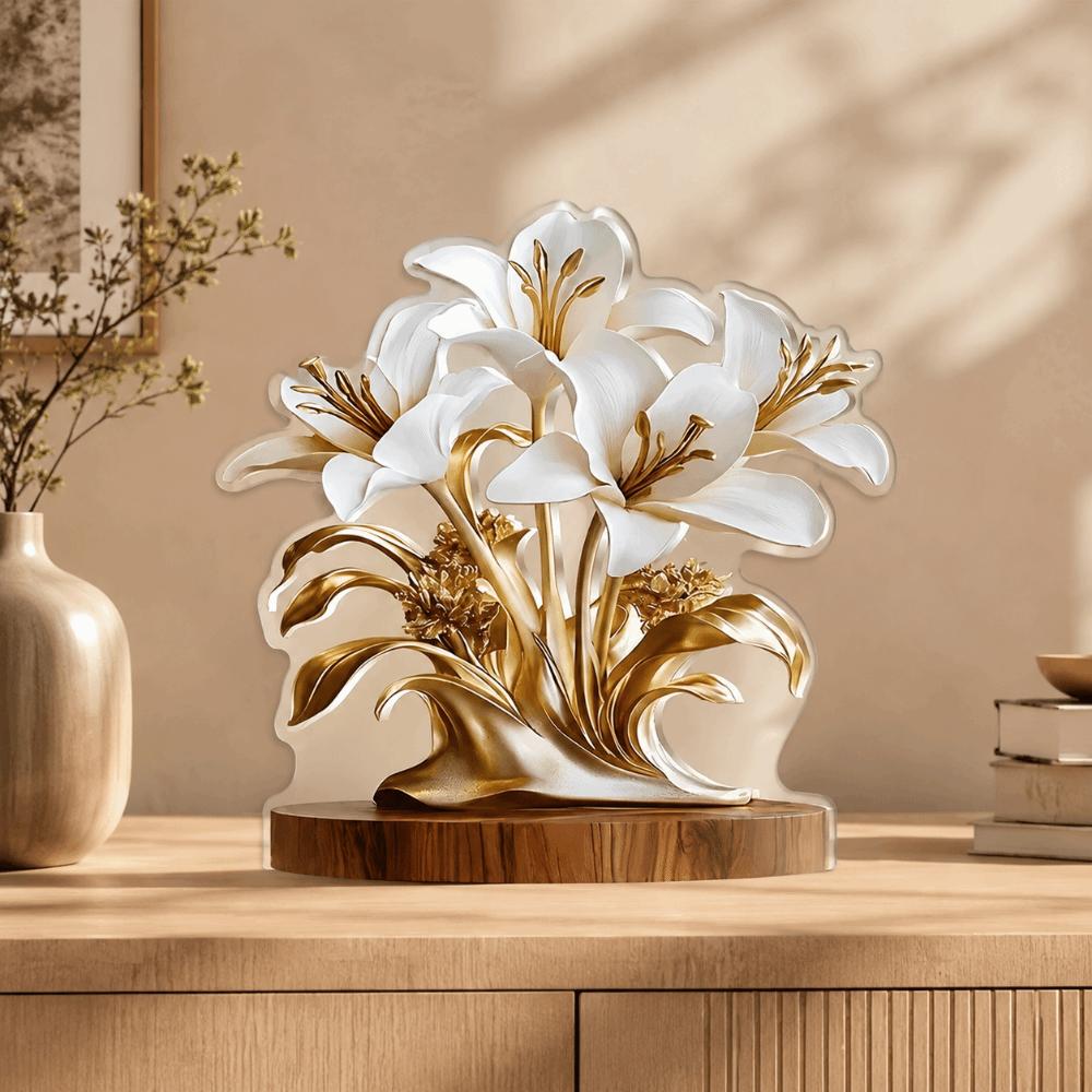 Tree Tulip Ornament 2D Flat Desktop Flower Stand Gifts Desktop Ornaments Desk Decoration