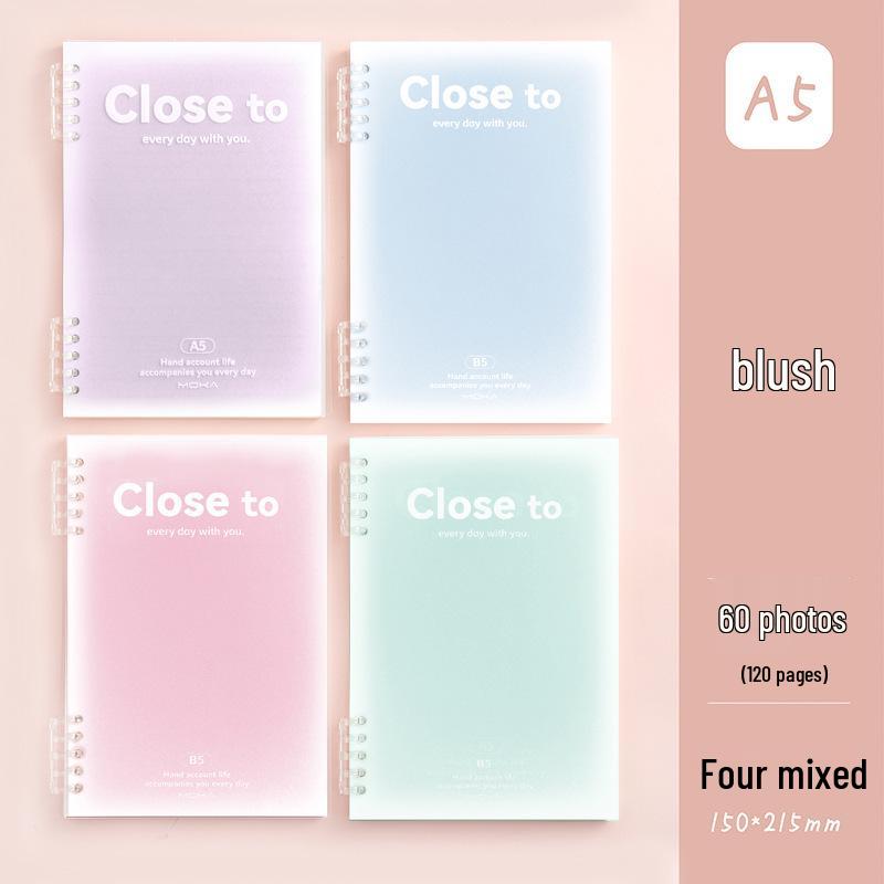 Блокнот А5 на спирали, румяна: Съемный, На кольцах, Удобный захват, Идеально подходит для дневников и заметок учеников начальной школы с горизонтальными линиями.