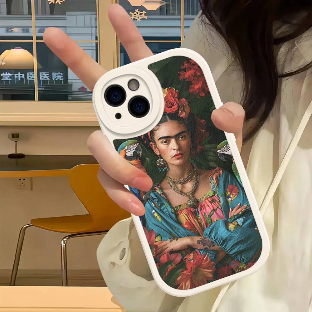 Fashion F-Frida K-KahlosS Leather Phone Case For IPhone 16 15 14 13 11 12 Pro Max Mini Plus Back Cover