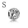 New 925 Sterling Silver 26 A -Z Floral Charm Beads Charm Bracelet Diy Women 'S Jewelry Accessory