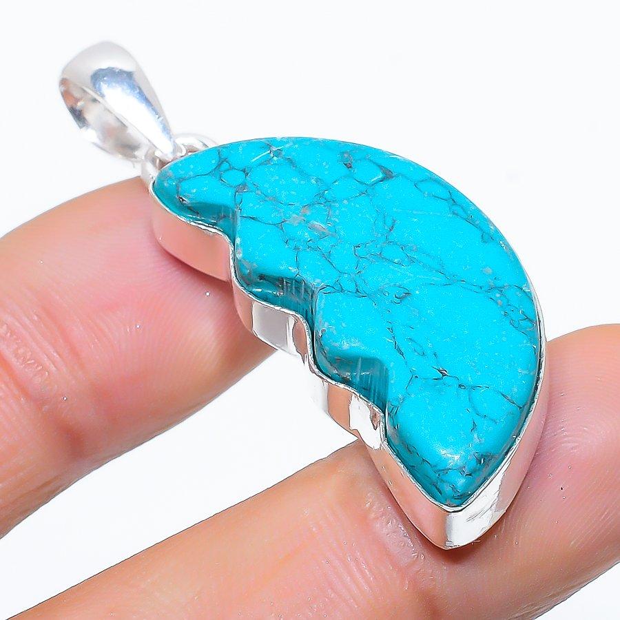 Подвеска из серебра 925 пробы с бирюзой Санта-Роза, ручная работа, 1,77 дюйма, n6l04