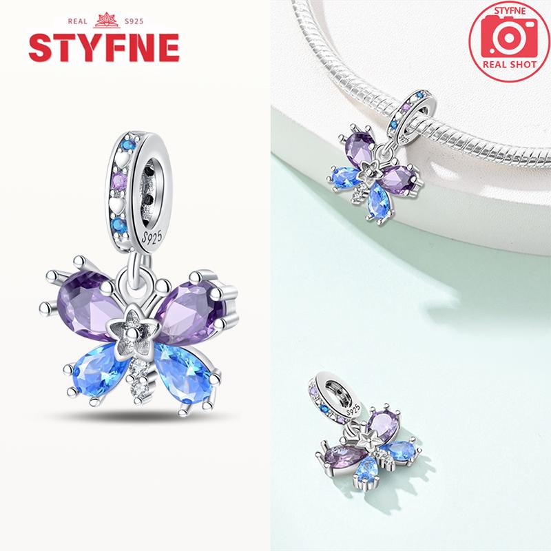 New Silver 925 Blue Dragonfly Butterfly Charms Beads Fit Bracelet for Women DIY Fine Jewelry Accessories Beads Gifts