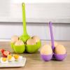 Silicone Egg Steamer 3/5 Cavities Long Handle Heat Resistant Easy Drainage Egg Cooker Steaming Cup Holder Kitchen Supplies