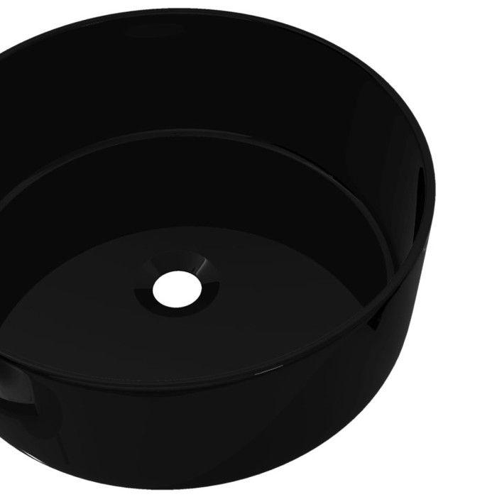 Lavabo rond en céramique noir VIDAXL - 40 x 15 cm - A poser