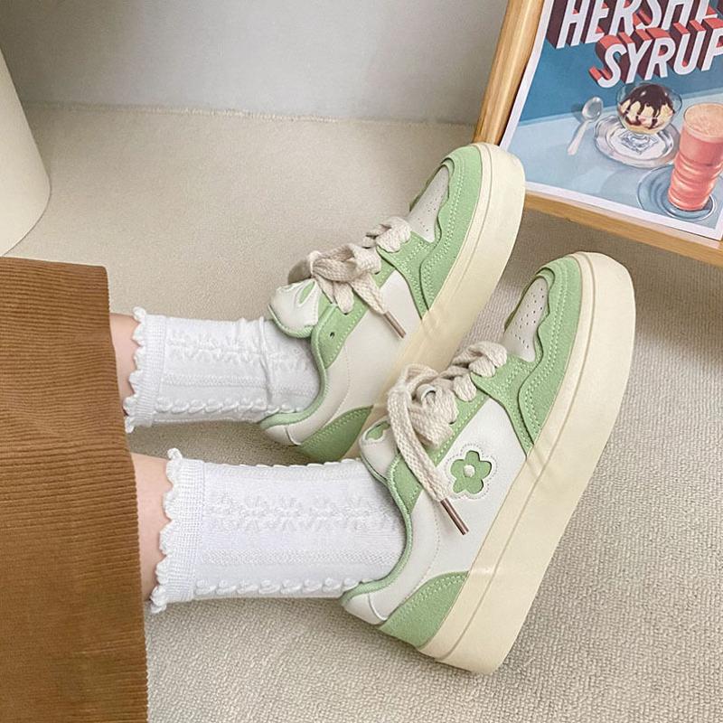Niche Original Matcha Green Women's Small White Shoes Ins Style Trendy Casual Students Hundred Take Board Shoes Breathable Waterproof Sports Shoes