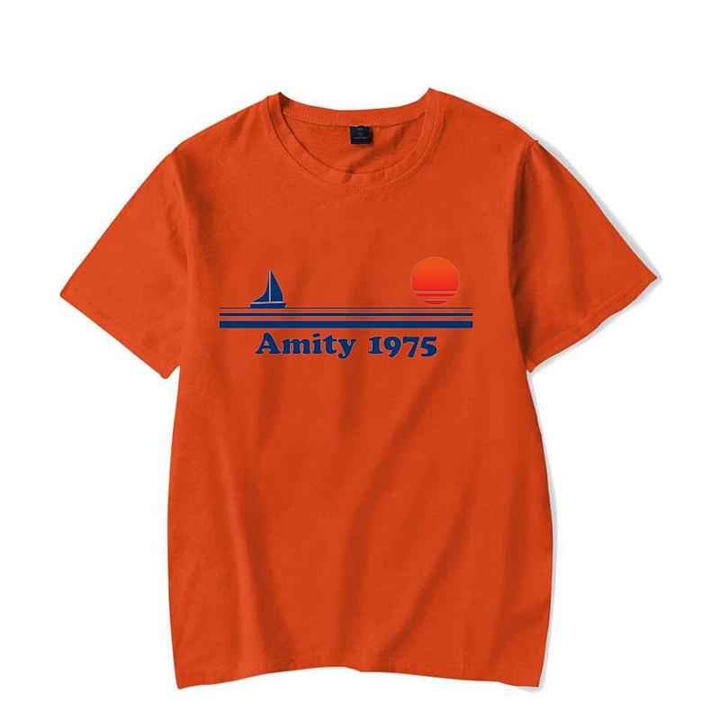Amity 1975 - Jaws Retro Print Tshirt Men Creativity Sweat Clothing Fashion Tee Clothes T Shirts Breathable T-Shirts Man Women