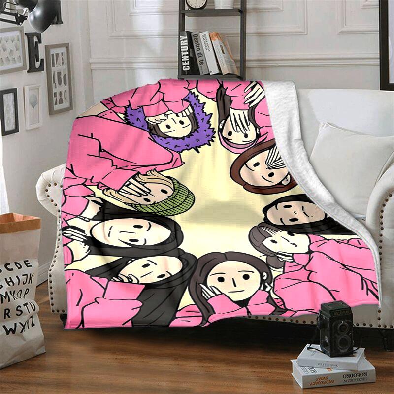 TWICE Flannel Blanket Soft All-Season Throw, Design for Camping, Car Travel, Hiking Sofa, Bed, Office Perfect Gift for Parties