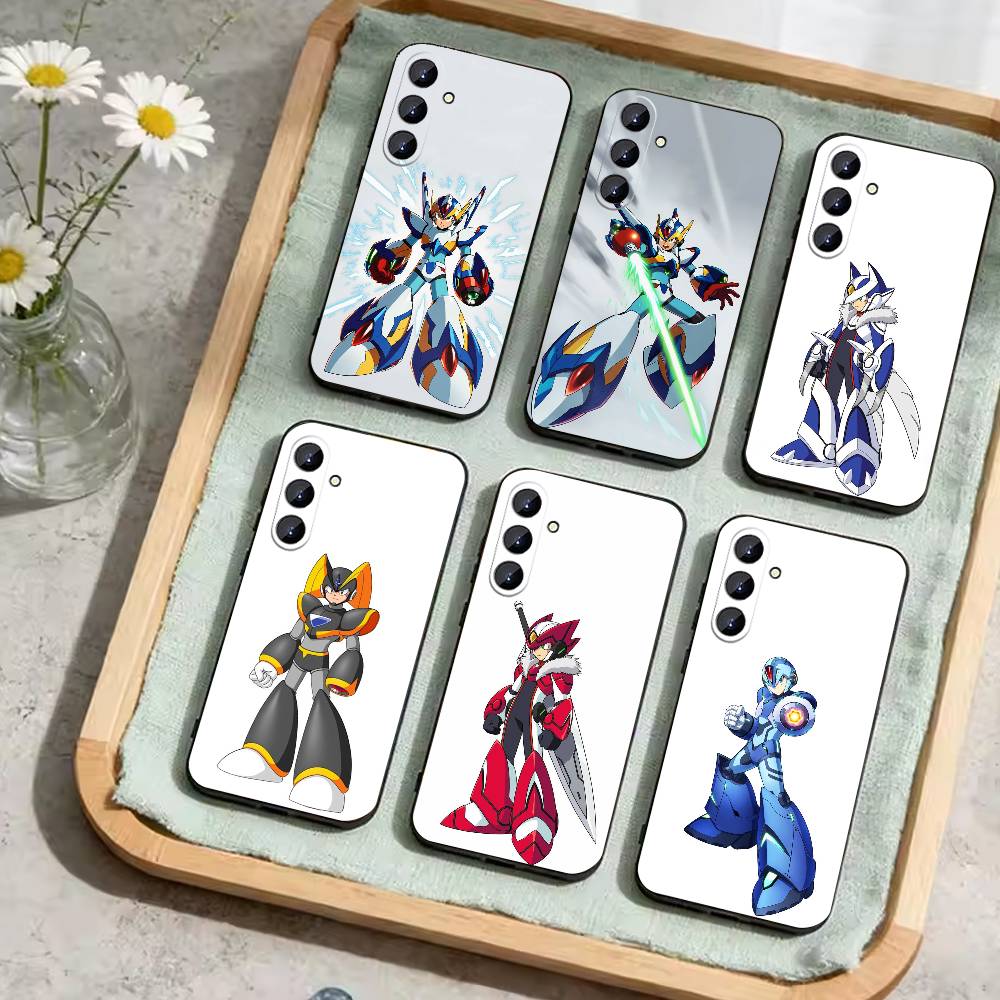 Anime Mega Man Phone Case For Samsung Galaxy A73,21,22,32,71,53,52,51,80,5G Soft Black Cover