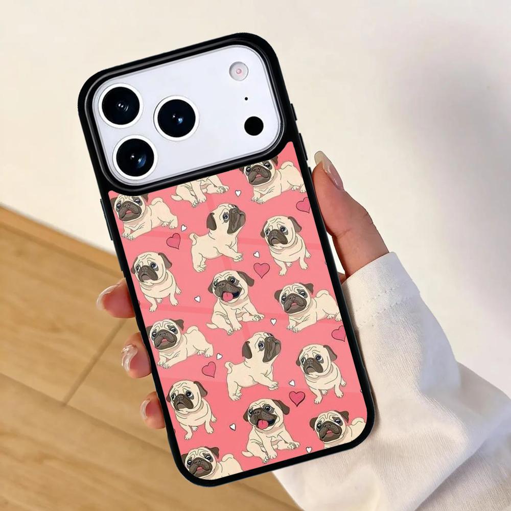 CUTE PUPPY PUG DOG MOPS SOFT Mobile Phone Case for IPhone 17 AIR 16pro Max 15 14 13 12 11 Bumper Cover