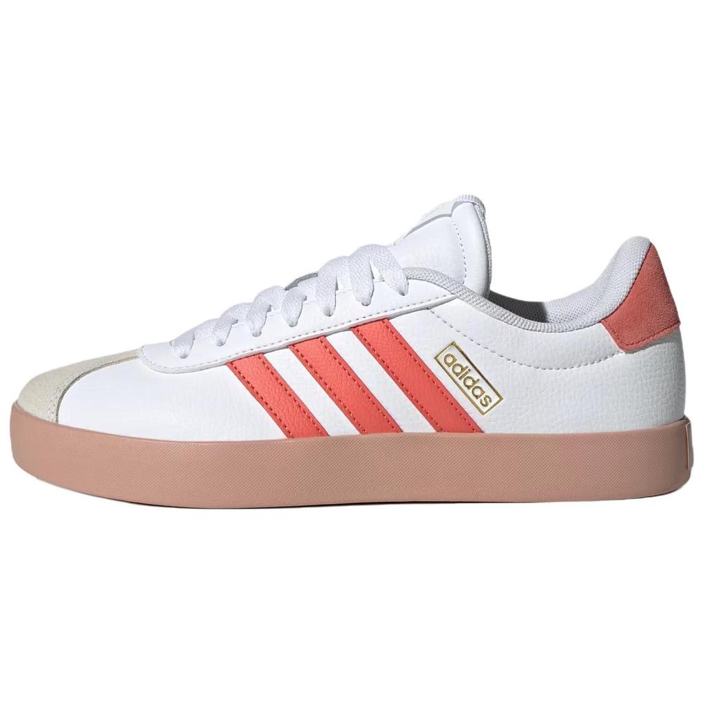 Adidas VL COURT 3.0 Slip Resistant Abrasion Resistant Low top Skateboard Shoes Women's White Red JP5346