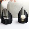 Minimalist Candlestick Ornaments European Style Creative Light Luxury Metal Grille Art Candle Holder Model Room Soft Decoration Furnishings