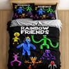 Graffiti Rainbow Friends Cartoon Duvet Cover UK Single Double King US Twin Full Queen Size Bed Linen Set