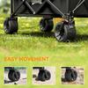 Folding Garden Trolley, Outdoor Wagon Cart with Carry Bag, for Beach, Camping, Festival, 120KG Capacity, Black
