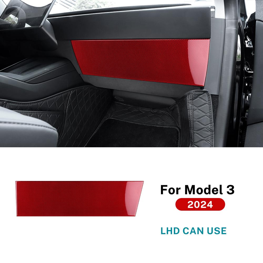 Carbon Fiber Style Interior Sticker for Tesla Model 3 Highland 2024 Co-pilot Instrument Console Panel Interior Panel