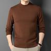 Мужской свитер с круглым вырезом на весну и зиму, мужской модный брендовый свободный однотонный базовый свитер простой вязки с длинным рукавом