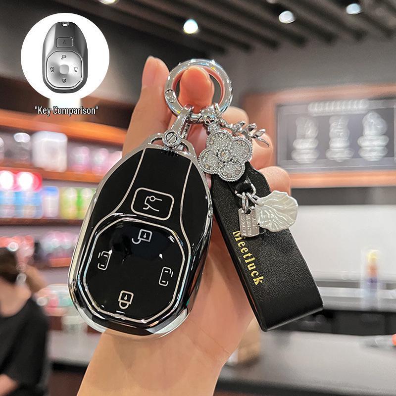 Чехол для ключа GAC Trumpchi M8: Совместимо с моделями Master, Grandmaster, E8, E9, S7 - Роскошный защелкивающийся чехол для женщин