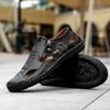 Fashion Fashion Male Suitable Beach Shoes Non-slip Walk Sandaly New Trend Men's Anti-collision Toe Sandals Handmade Leather Summer Flat