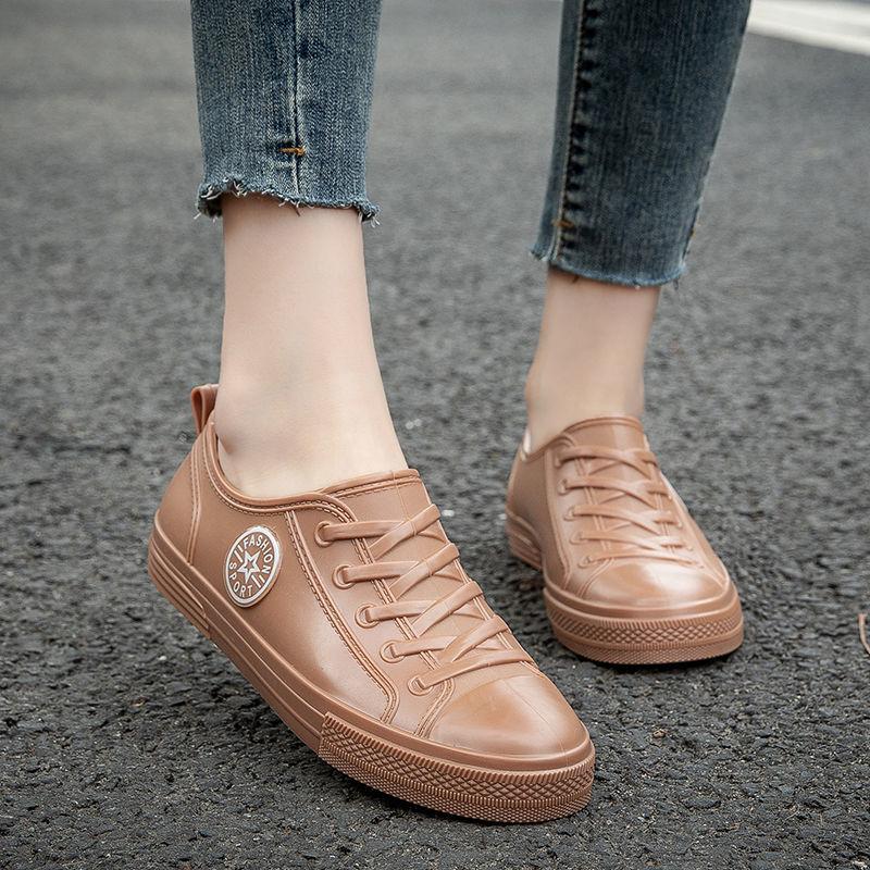 Всесезонные черные дождевые сапоги, нескользящая резиновая обувь для женщин, дизайнерские резиновые сапоги на искусственной молнии, женские резиновые дождевики