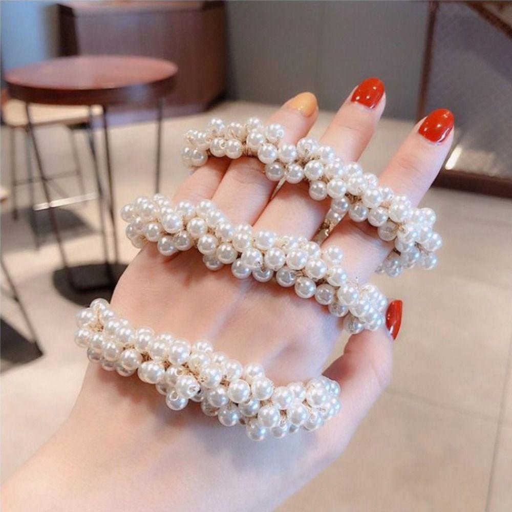 Элегантные резинки для волос Декоративный шарм Аксессуары для волос Горячая жемчужная веревка для волос для женщин и девушек