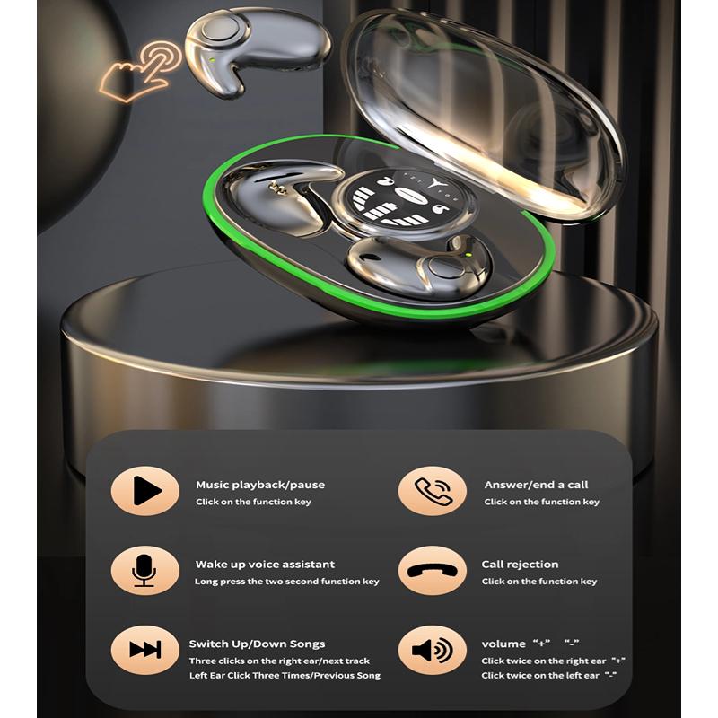 Невидимые наушники для сна с шумоподавлением и чехлом для зарядки Мини-наушники TWS Беспроводные Bluetooth-гарнитуры с сенсорным управлением Сверхлегкие скрытые наушники