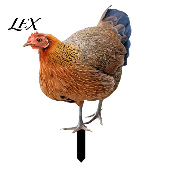 Stake Realistic Acrylic Animal Yard Stake, 2D Flat Chicken Goose Bird Garden Bunny Sign for Pathway, Patio, Lawn Outdoor Decor Decorative