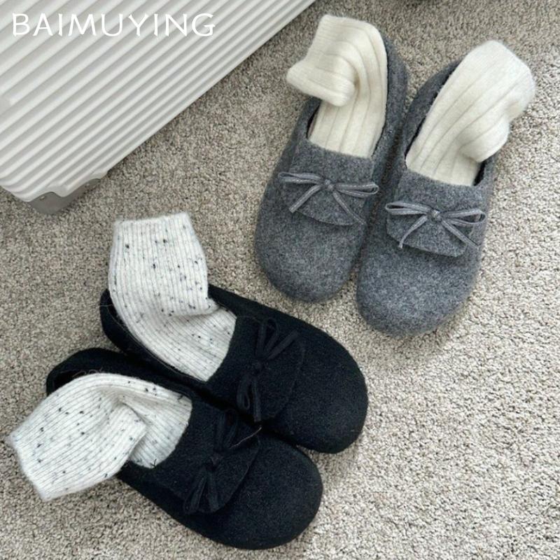 Женские туфли-лоферы Bow Flats из замши, повседневная дизайнерская зимняя обувь 2025 года, тренд, новый бренд, удобные нескользящие туфли Chaussures Femme