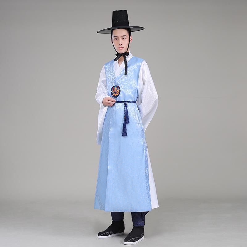 Men's Traditional Korean Hanbok Palace Official Robe - Ethnic North Korean Costume for Photos and Performances