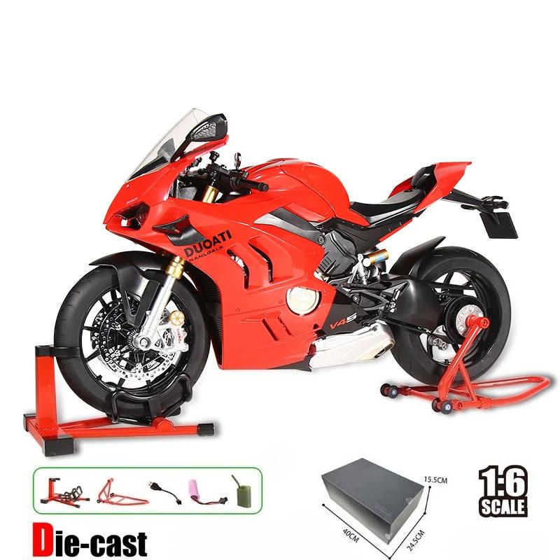 Спрей 1:6 Модель гоночного мотоцикла Ducati V4S V4SP2 Литой сплав Мотоцикл Игрушка Подарок парню Коллекция Миниатюрная машинка