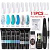 ROSALIND Nail Set Poly Nail Gel Kit 11pcs Crystal Nail Extension Acrylic Gel Polish Varnish Nail Art Manicure Accessories