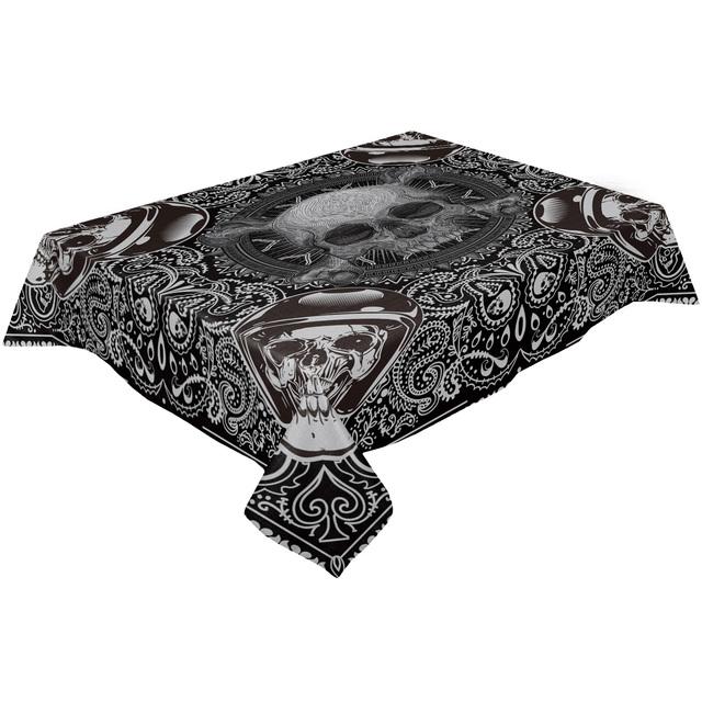 Скатерть со скелетом ворона на Хэллоуин, водонепроницаемая, для свадебной вечеринки, обеденный стол, прямоугольная скатерть, украшение кухни