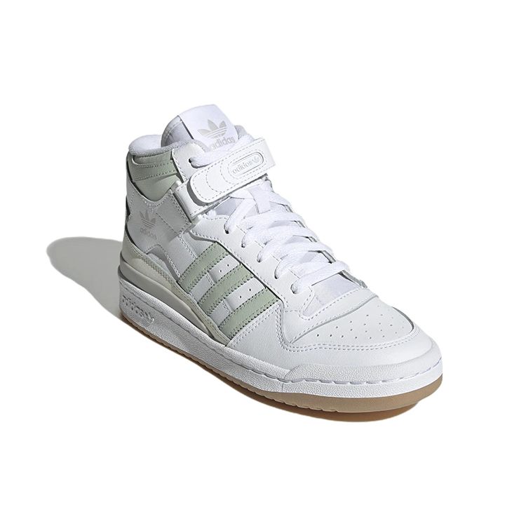 Adidas Forum Mid White Linen Green Женские кроссовки Cloud-White Gum GX4578