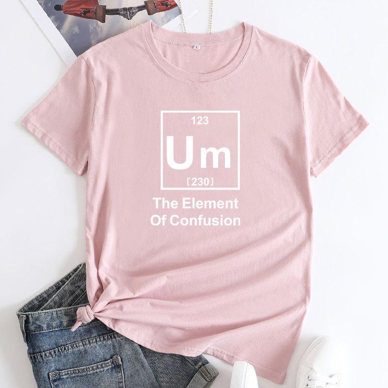 Summer Street Trendsetters Letter Tops Round Neck Pure Cotton Printed Short Sleeved T-Shirts Women’s Tees