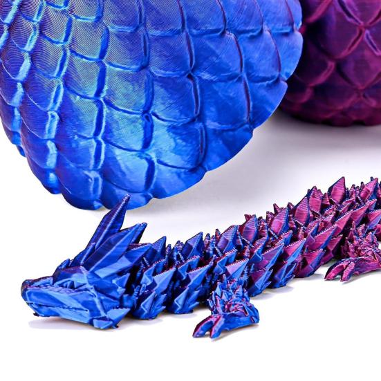 3D Printed Mini Dragon Egg Articulated Dragon Fidget Toy Inside Egg Easter Basket