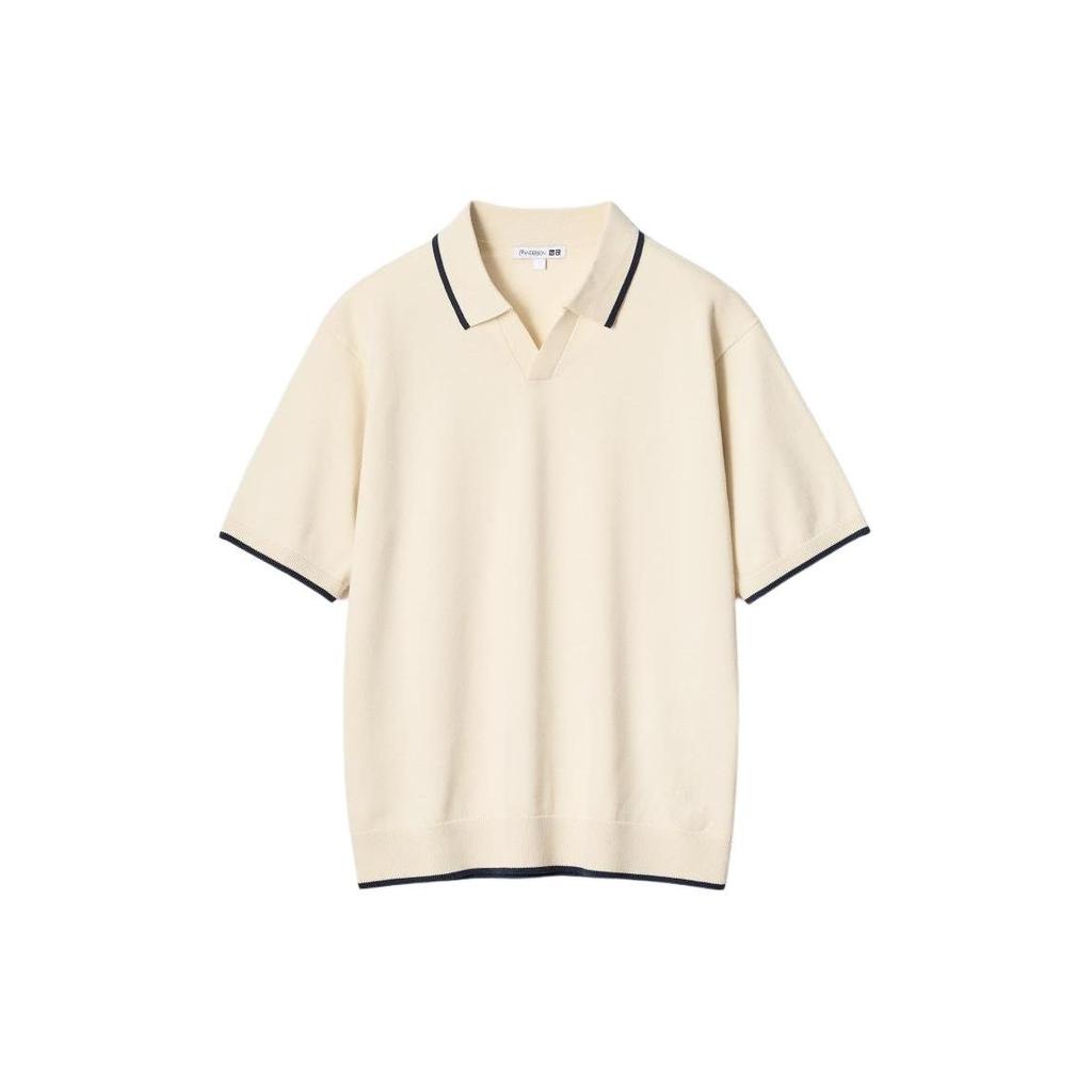 Uniqlo Мужская поло-рубашка JW Anderson, цветные блоки, мужская одежда, бежевый 464858-30