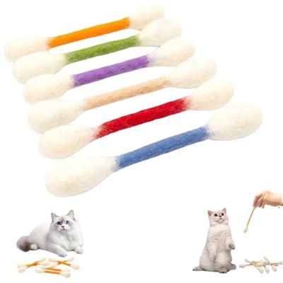6 шт. Ватные палочки Игрушки для кошек с кошачьей мятой Гигантские палочки для жевания котят Игрушка для прорезывания зубов у домашних кошек Большой войлочный тампон Интерактивная игрушка от скуки