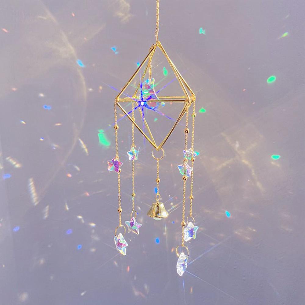 1 Piece, Colorful Metal Rainbow Star Moon Wind Chimes, Sun Catcher Outdoor Window Home Decoration Garden Car Pendant