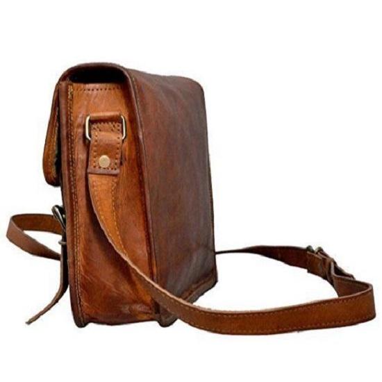 Genuine Men & Women Vintage Brown Leather Satchel Messenger Bag Shoulder Bag
