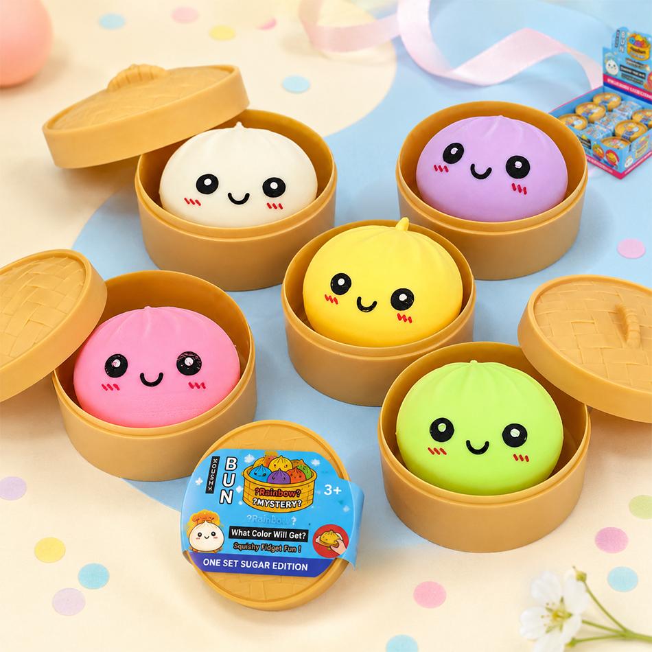 Сквиши Пельмешки Радужные Большие Мягкие Медленно Возвращающиеся Сенсорные Игрушки-Сжималки Снятие Тревоги Игрушка-Непоседа Мячик от Стресса Для СДВГ