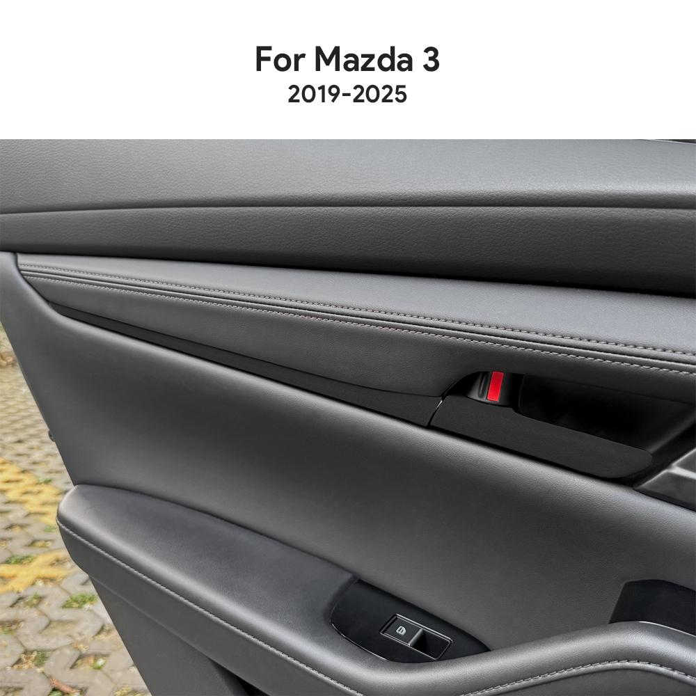 Top Suede Trim LHD RHD Sticker For Mazda 3 BP M3 Axela 2019 2020 2021 2022 2023 2024 2025 Car Door Handle Interior Accessories QE1
