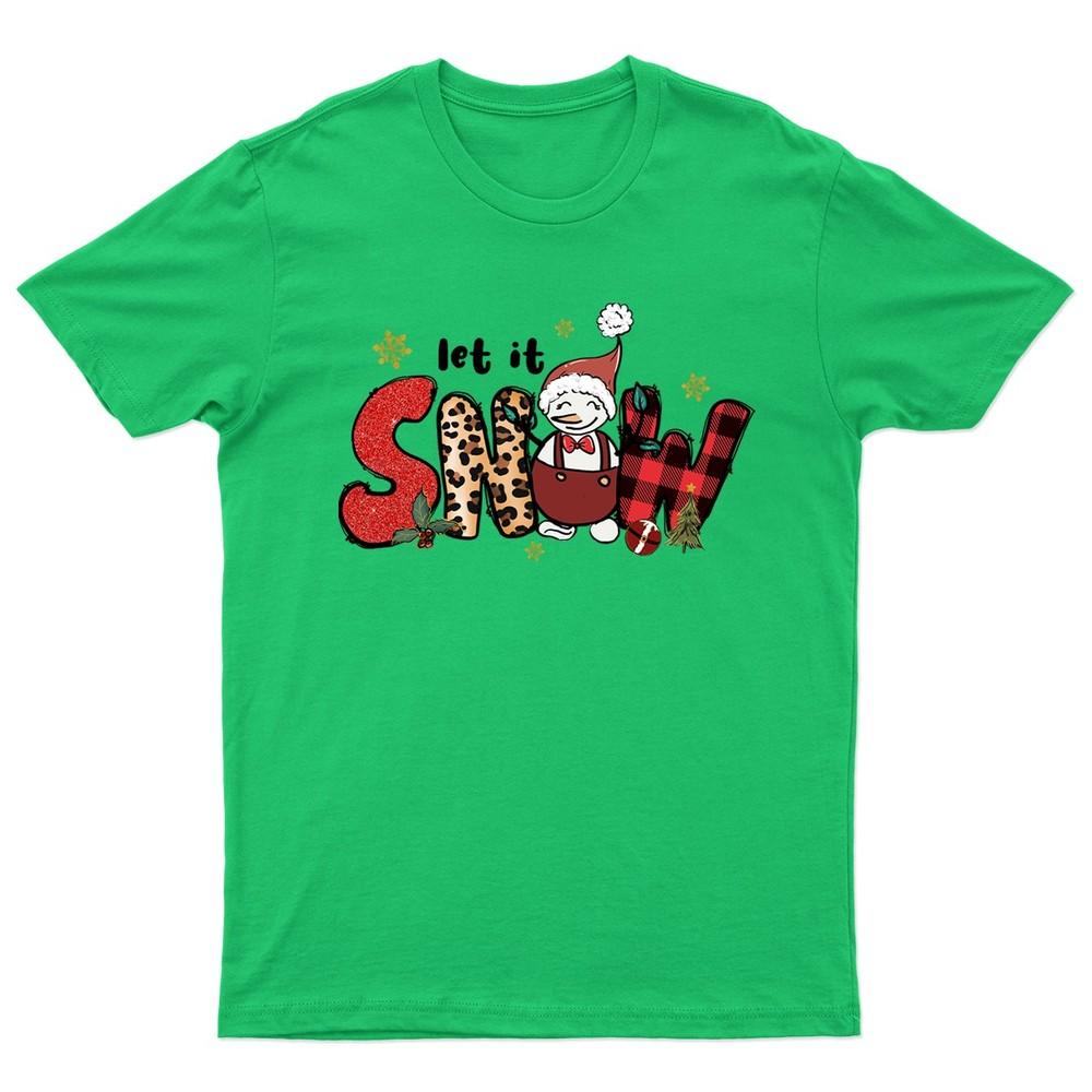 Let It Snow Santa TShirt Unisex Gift Retro Seasonal Funny Xmas Claus Womens Unisex T-Shirt