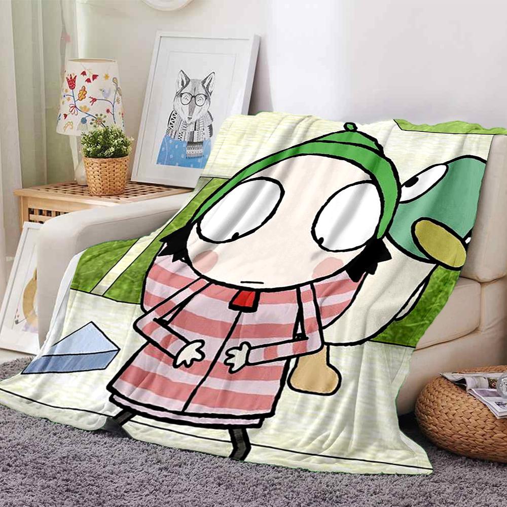 Sarah & Duck Theme Printed Blanket - Perfect for Couch, Bed, Travel & Outdoor Use | Machine Washable, Cozy & Durable.