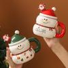 Creative Home Christmas Ceramic Cup Cartoon Snowman Mug Gift Large Capacity Water Cup Girls Christmas Gift