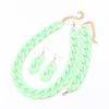 Acrylic Chunky Chain Necklace for Women Bohemain Chains Choker Earrings Bracelet Jewelry Set