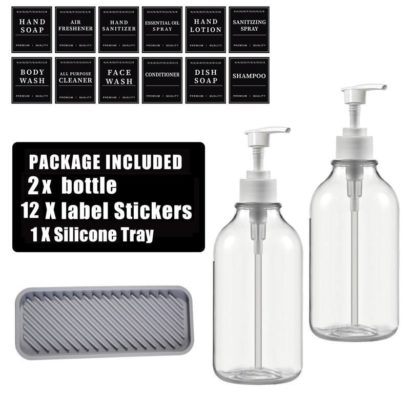 500 мл прозрачный флакон для лосьона многоразовый флакон с этикетками с настенными кронштейнами для флакона лосьона шампунь кондиционер