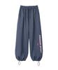 PRINOAR Sports String Single-Pleat Wide Pants - Blue-Gray